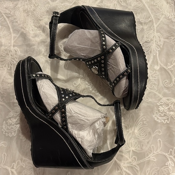 Harley Davidson Platform Sandals sz 5 - Picture 2 of 10